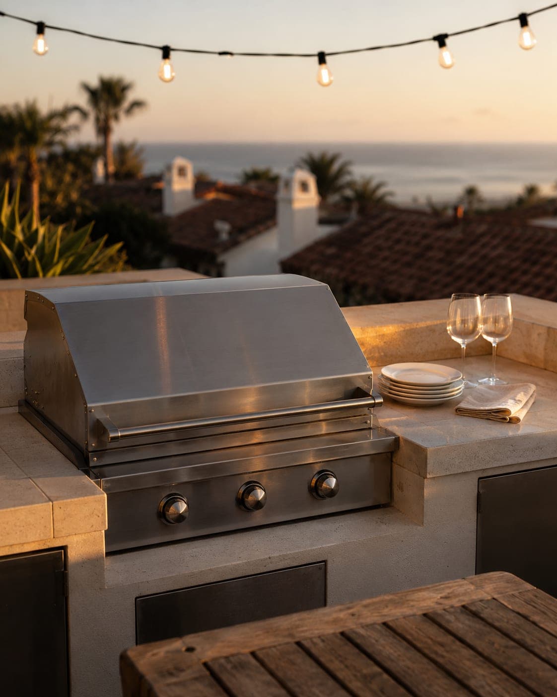 Del Mar — The kitchen, set for the season